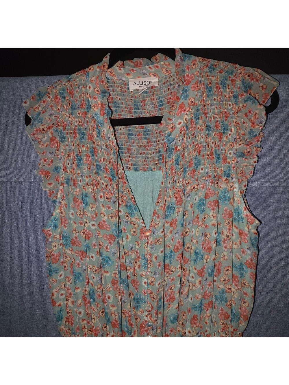Allison New York Hazel Floral Maxi Dress M Smocked Ruffle Boho